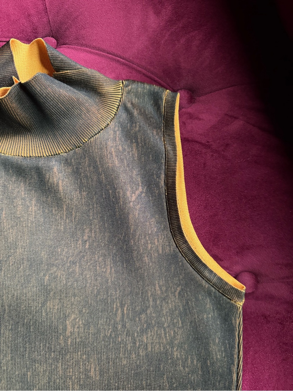 Zara - Distressed Effect Knit Mock Neck Top - Women’s Small